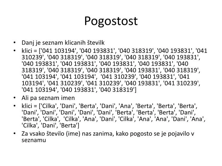 pogostost