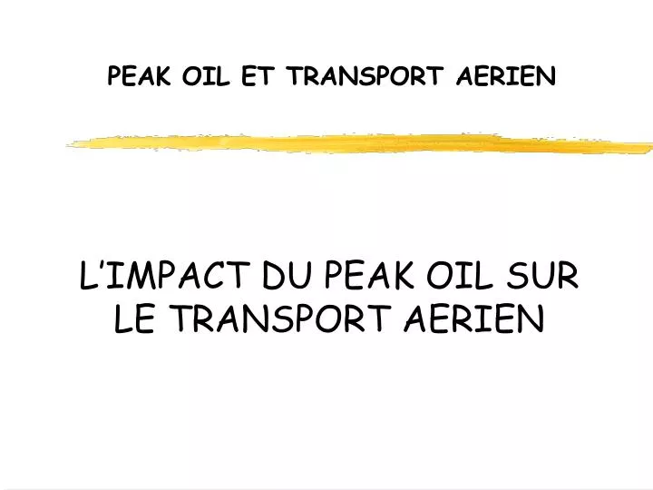 peak oil et transport aerien