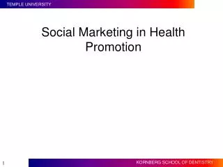 Social Marketing in Health Promotion