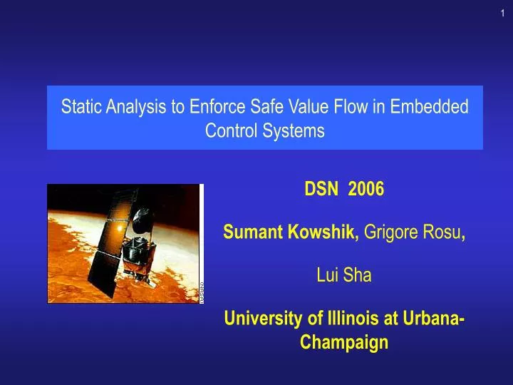 static analysis to enforce safe value flow in embedded control systems