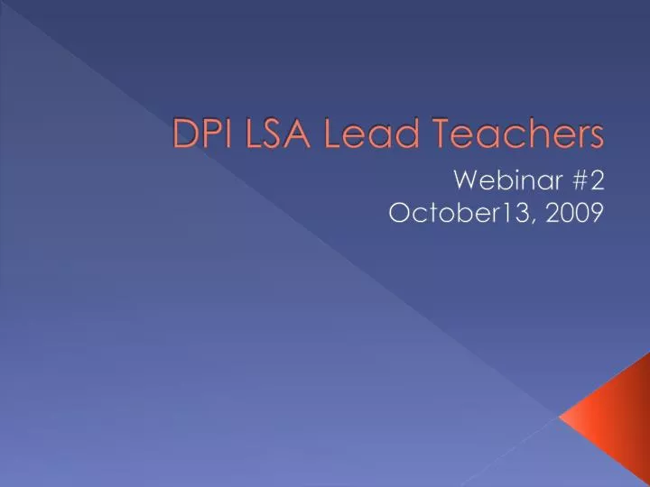 dpi lsa lead teachers