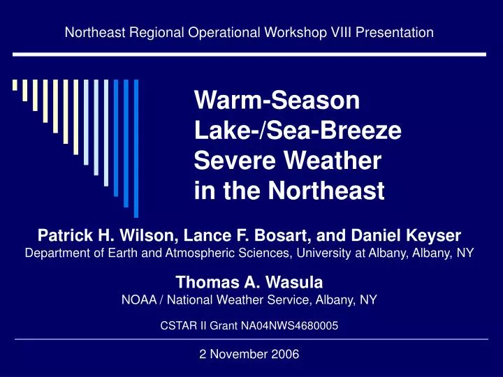 warm season lake sea breeze severe weather in the northeast