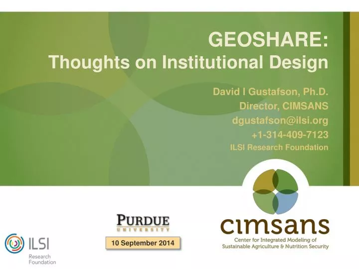 geoshare thoughts on institutional design