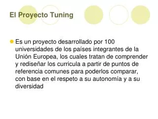el proyecto tuning