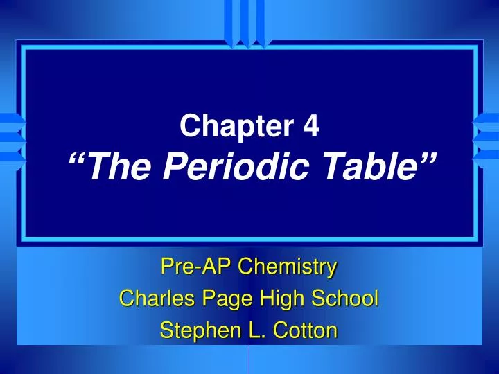 chapter 4 the periodic table