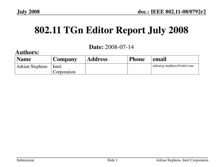 802 11 tgn editor report july 2008