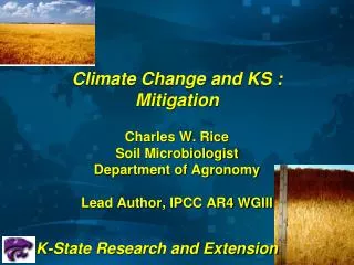 Climate Change and KS : Mitigation