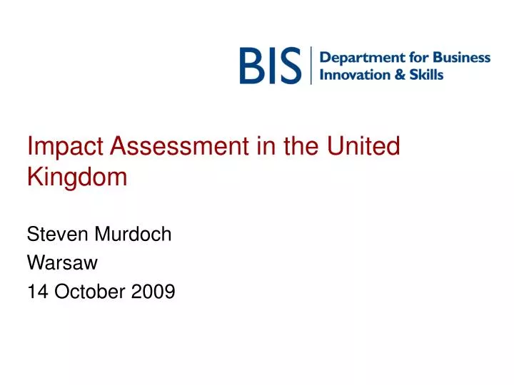 impact assessment in the united kingdom