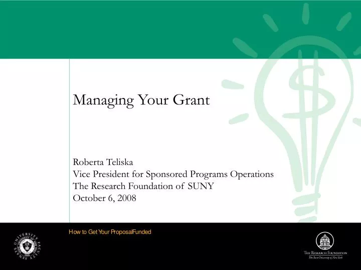 managing your grant