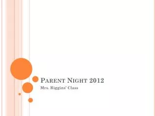 Parent Night 2012