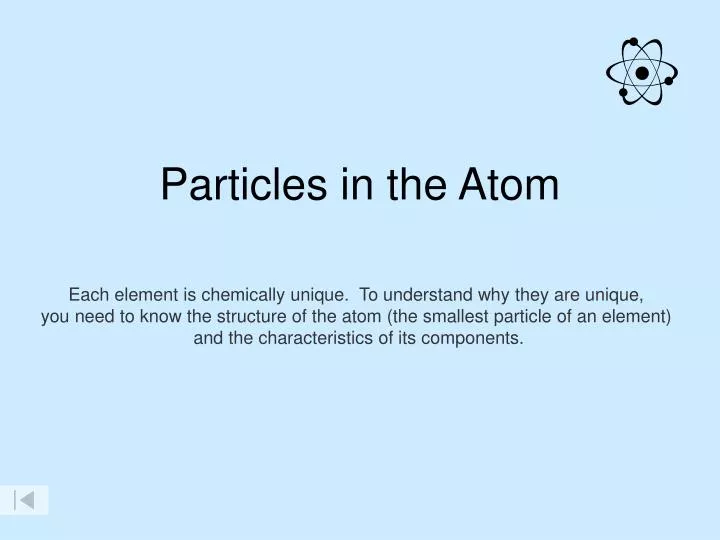 particles in the atom