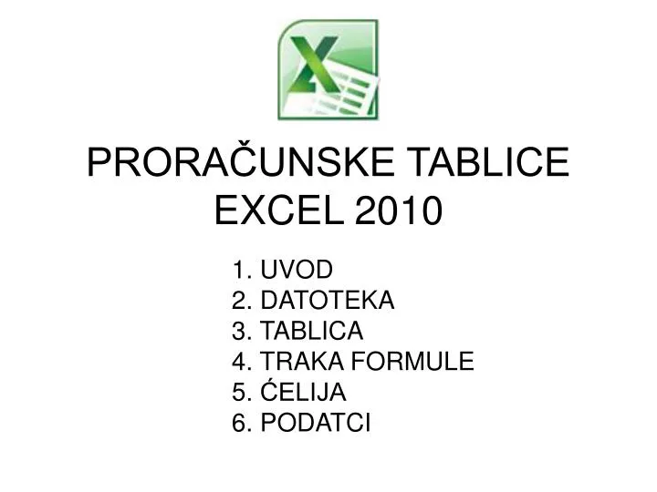 prora unske tablice excel 2010