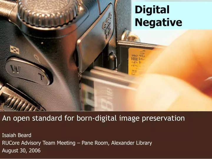 an open standard for born digital image preservation