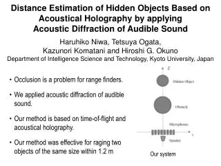 Occlusion is a problem for range finders. We applied acoustic diffraction of audible sound.