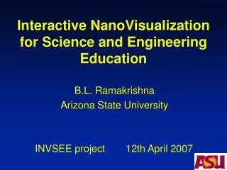 Interactive NanoVisualization for Science and Engineering Education