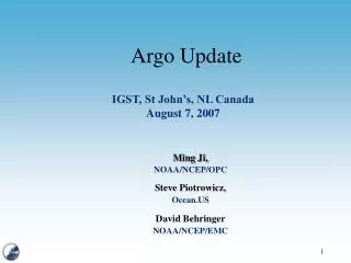 Argo Update
