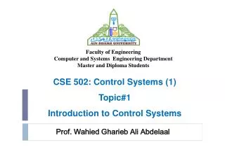 Prof. Wahied Gharieb Ali Abdelaal