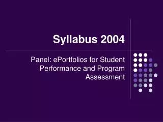 Syllabus 2004