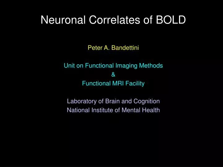 neuronal correlates of bold
