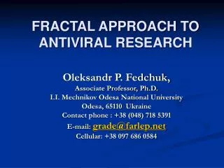 FRACTAL APPROACH TO ANTIVIRAL RESEARCH