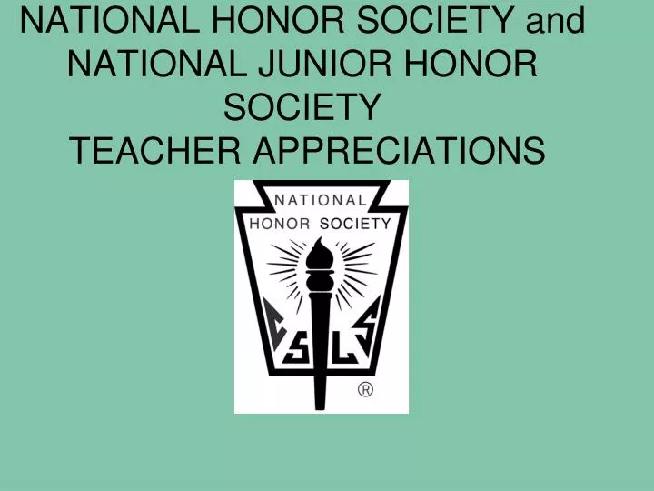 national honor society and national junior honor society teacher appreciations