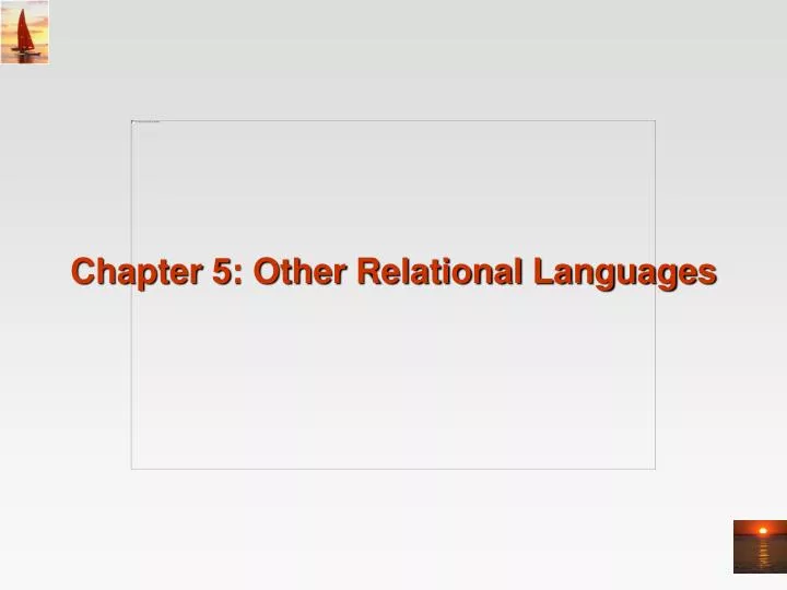 chapter 5 other relational languages