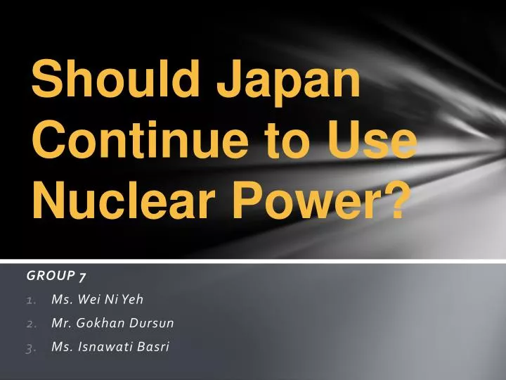should japan continue to use nuclear power