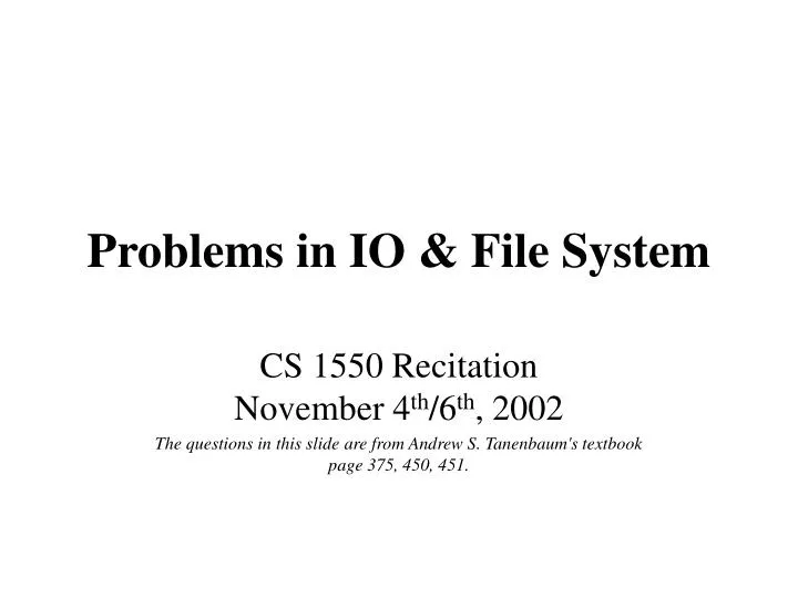 problems in io file system