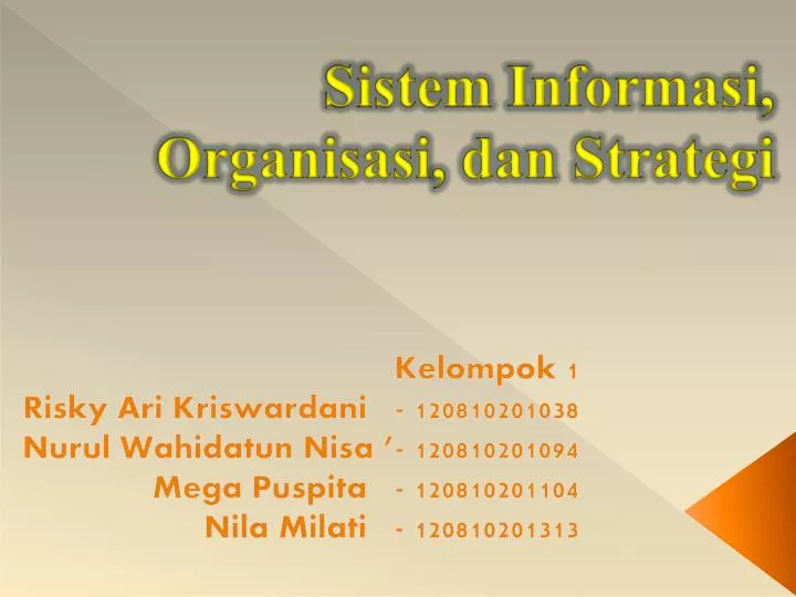 sistem informasi organisasi dan strategi