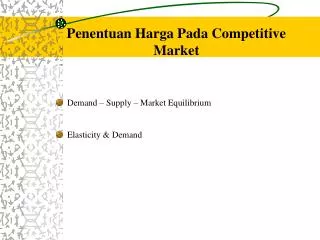 Penentuan Harga Pada Competitive Market