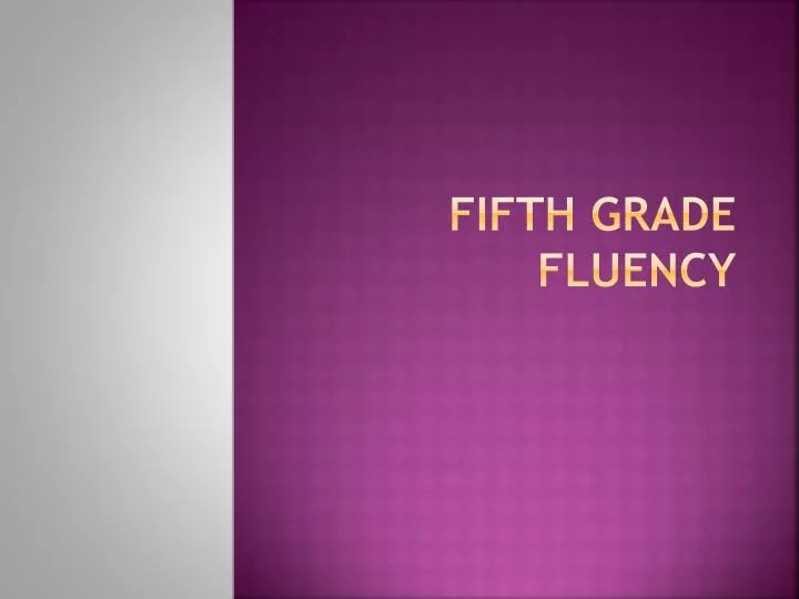 fifth grade fluency