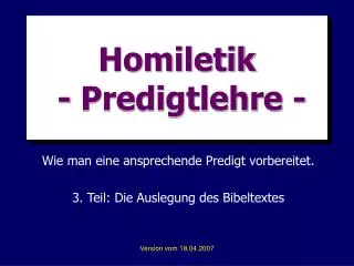 homiletik predigtlehre