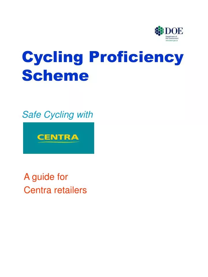 cycling proficiency scheme safe cycling with