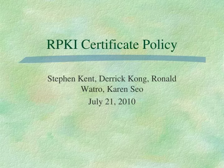 rpki certificate policy