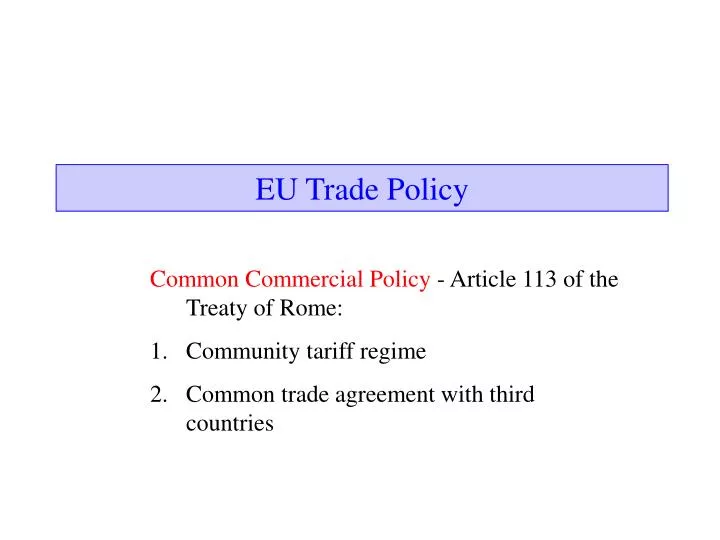 eu trade policy