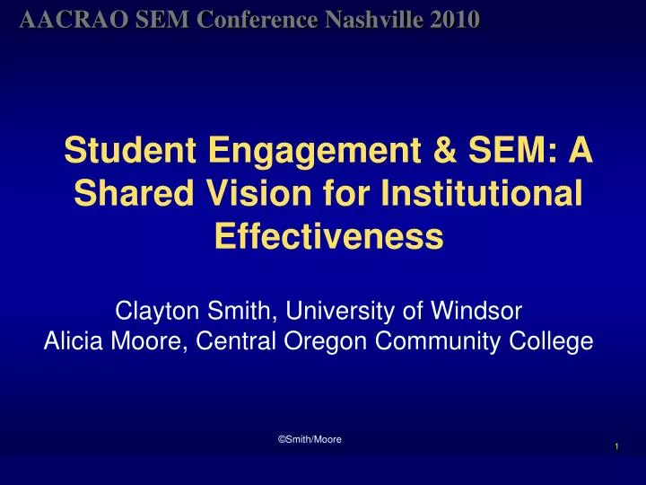 student engagement sem a shared vision for institutional effectiveness