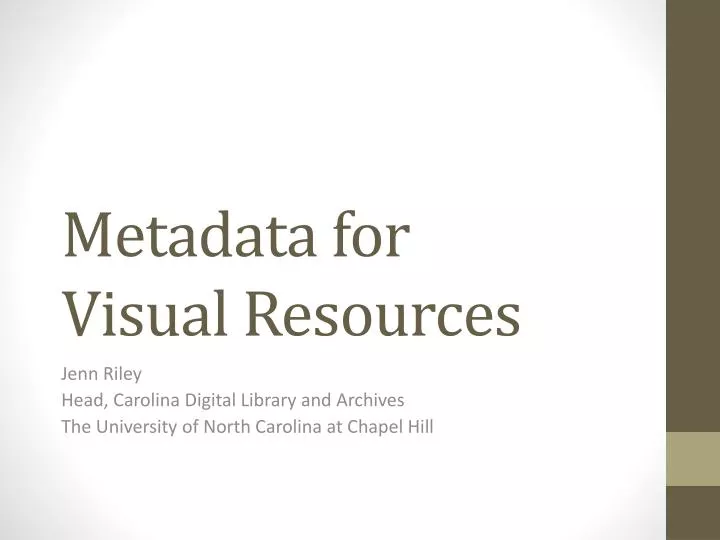 metadata for visual resources