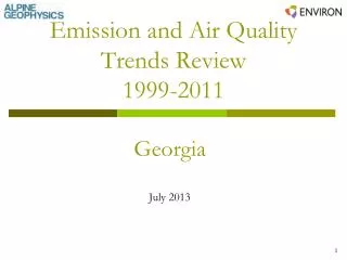 Emission and Air Quality Trends Review 1999-2011