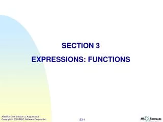 SECTION 3 EXPRESSIONS: FUNCTIONS