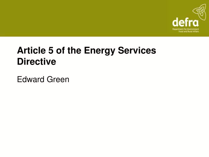 article 5 of the energy services directive
