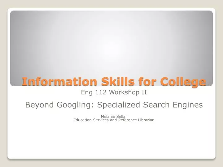 information skills for college