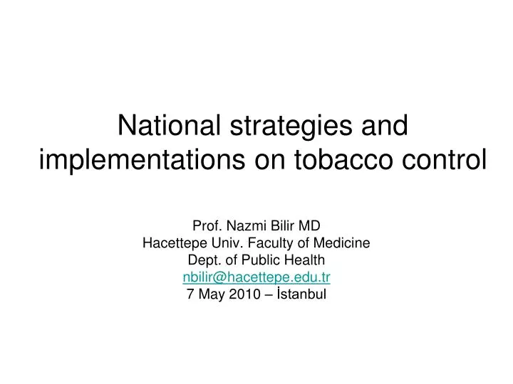 national strategies and implementations on tobacco control