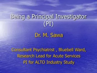 Being a Principal Investigator (PI)