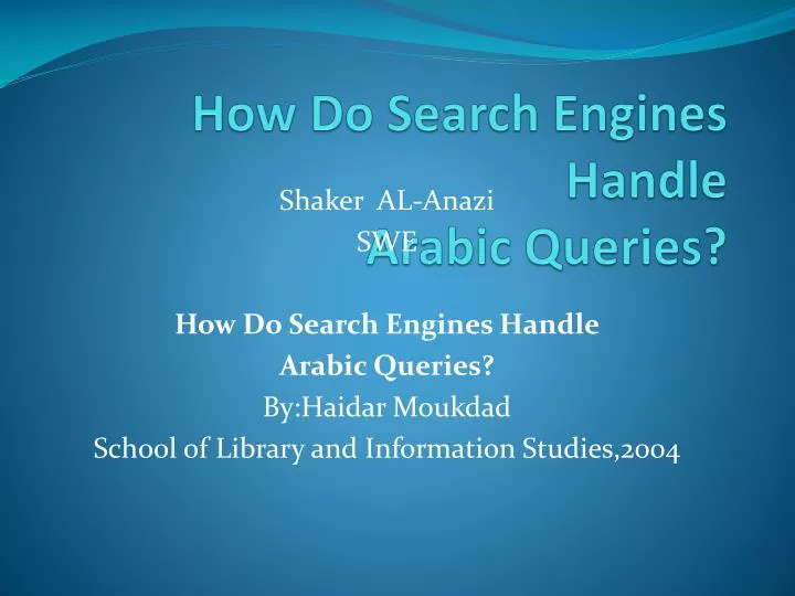 how do search engines handle arabic queries