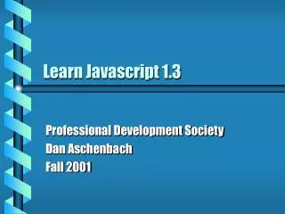 Learn Javascript 1.3