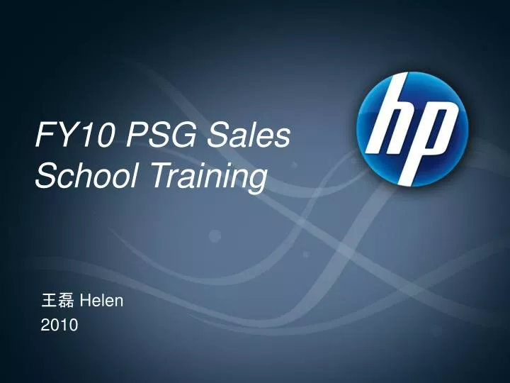 fy10 psg sales school training