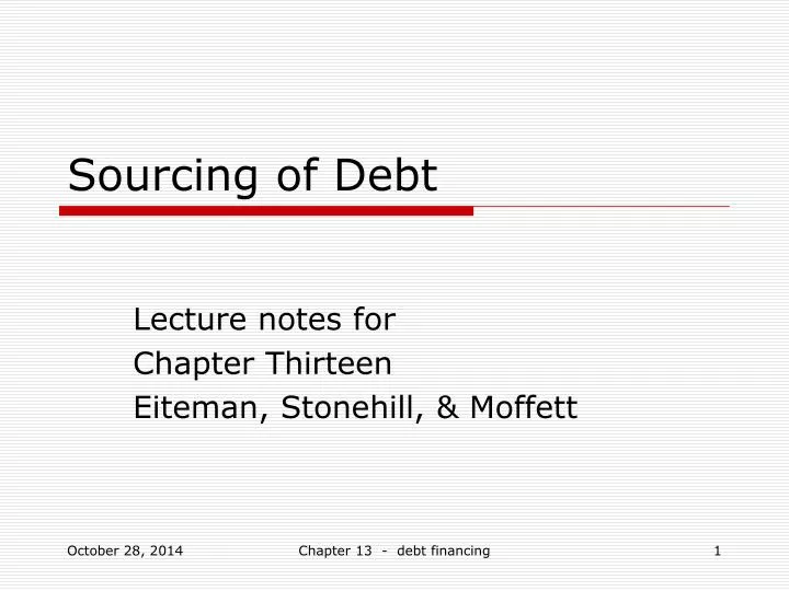 sourcing of debt