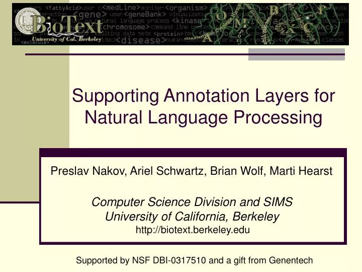 supporting annotation layers for natural language processing