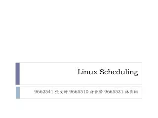 Linux Scheduling