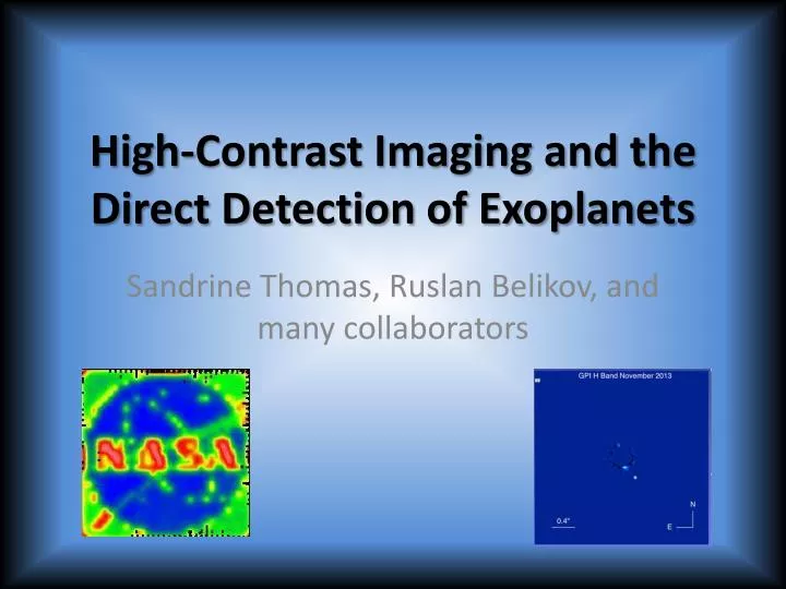 high contrast imaging and the direct detection of exoplanets